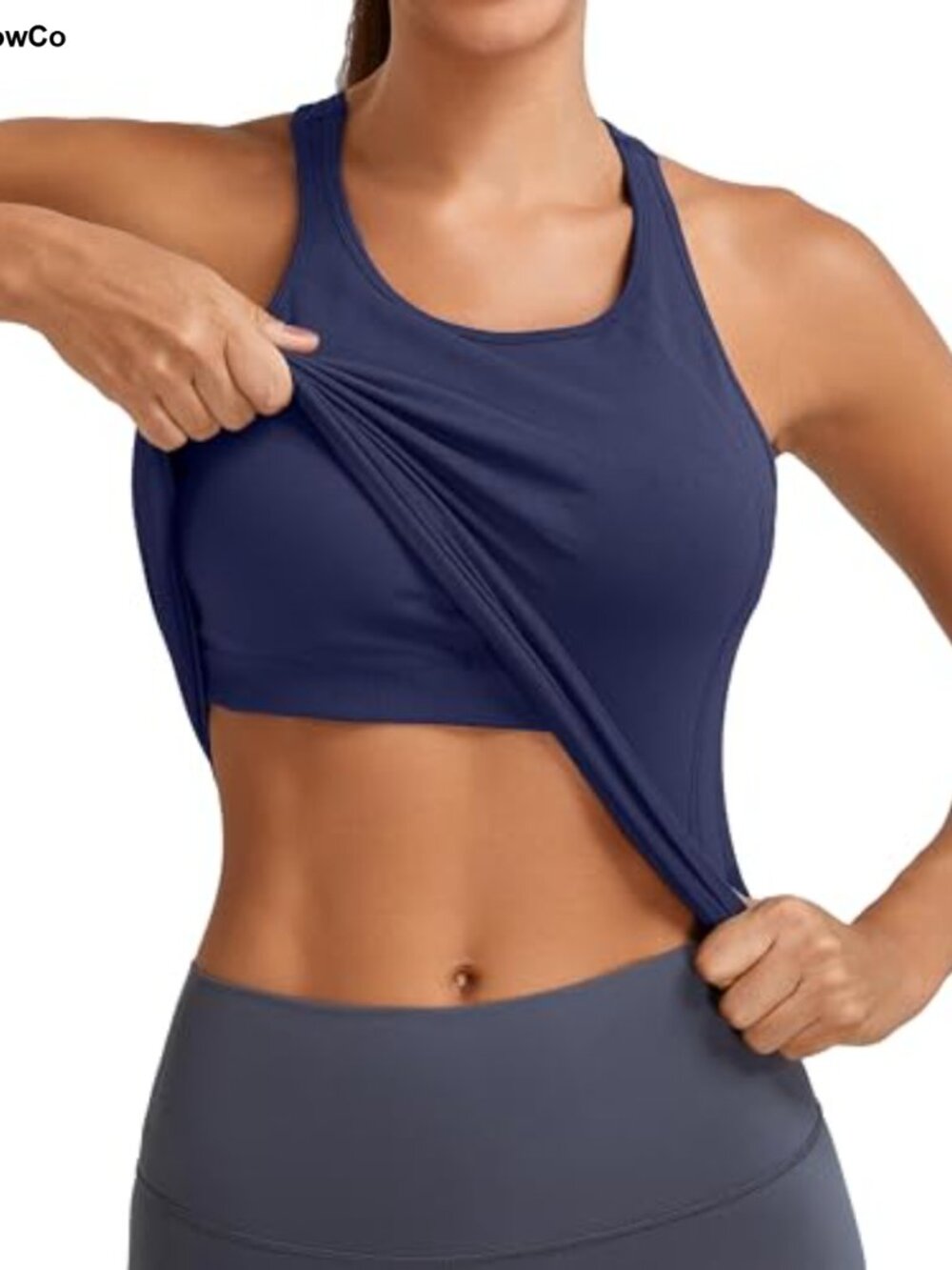 Seamless Racerback Workout Tank Top with Built in Bra Yoga Gym Top